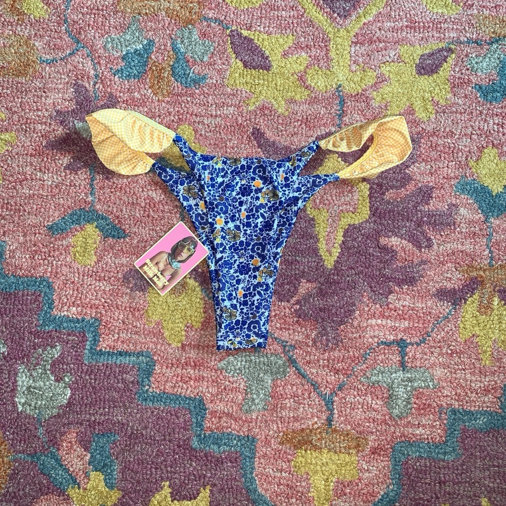 Strawberry Milk Mob Blue Floral Bikini
